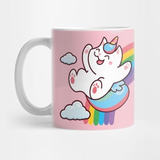 Magical Kittycorn Sliding on a Rainbow: Embrace the Whimsy and Joy Mug